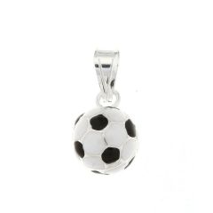 Pendentif Argent Ballon de Foot Emaillé
