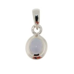 Pendentif Argent Calcédoine Cabochon Ovale 8x6mm