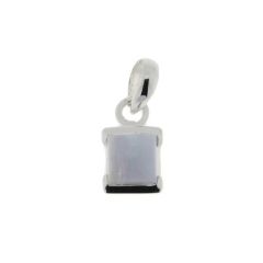 Pendentif Argent Calcédoine Carrée
