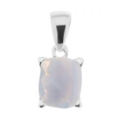 Pendentif Argent Calcédoine Rectangulaire 12x10mm