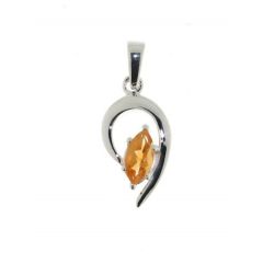 Pendentif Argent Citrine Navette 9x4mm