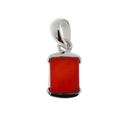 Pendentif Argent Cornaline Rectangulaire