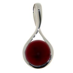 Pendentif Argent Grenat Rond 12mm