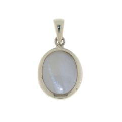 Pendentif Argent Nacre Blanche Ovale
