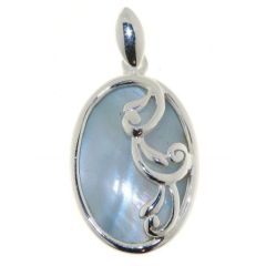 Pendentif Argent Nacre bleue