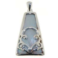 Pendentif Argent Nacre Bleue