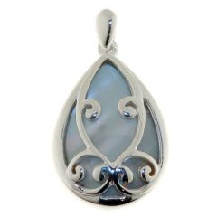 Pendentif Argent Nacre bleue