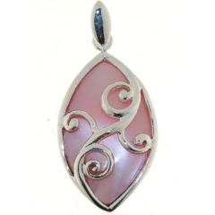 Pendentif Argent Nacre rose