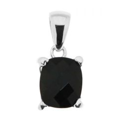 Pendentif Argent Onyx Rectangulaire 12x10mm