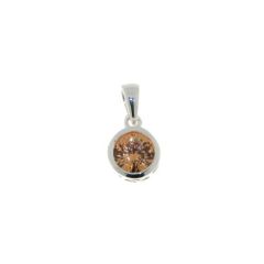 Pendentif Argent Oxyde de zirconium Champagne 6mm