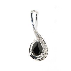 Pendentif Argent Oxyde de Zirconium Noir et Blanc