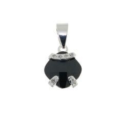 Pendentif Argent Oxyde de zirconium Noir