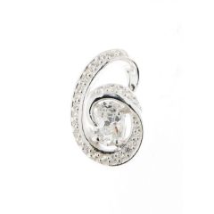 Pendentif Argent Oxyde de Zirconium Ovale 7x5mm