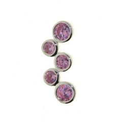 Pendentif Argent Oxyde de zirconium rose