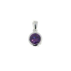 Pendentif Argent Oxyde de zirconium Violet 6mm
