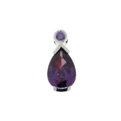 Pendentif Argent Oxyde de zirconium violet Poire 13x9mm