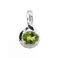 Pendentif Argent Péridot Ovale 9x7mm et Oxyde