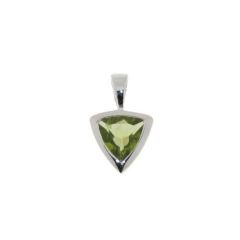 Pendentif Argent Péridot Trillion 8mm