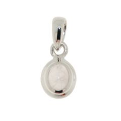 Pendentif Argent Quartz Rose Cabochon ovale 8x6mm