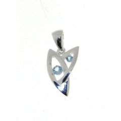 Pendentif Argent Topaze Bleue Traitée 2.5 et 3.5mm