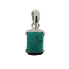 Pendentif Argent Turquoise Rectangulaire