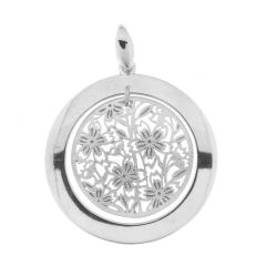 Pendentif avec motuf fleurs en Argent 925 rhodié