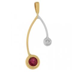 Pendentif Branches 2Ors Rubis et Diamant