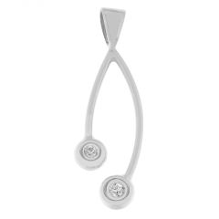 Pendentif Branches Or Blanc Diamant
