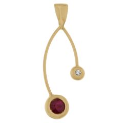 Pendentif Branches Or Jaune Rubis et Diamant