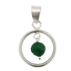 Pendentif Cercle Satiné en Argent 925 et Aventurine