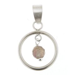 Pendentif Cercle Satiné en Argent 925 et Labradorite