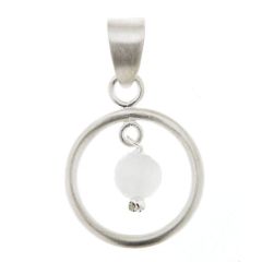 Pendentif Cercle Satiné en Argent 925 et Labradorite