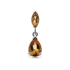 Pendentif Citrine Poire et Marquise en Or Blanc 375