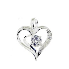 Pendentif Coeur Argent Oxyde de Zirconium