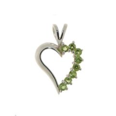 Pendentif Coeur Argent Péridot