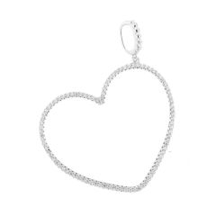 Pendentif Coeur en Argent 925 rhodié serti d'oxydes de zirconium