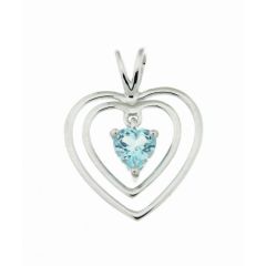 Pendentif Coeur Or Blanc 375 Topaze Coeur 5x5mm