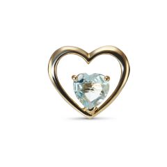 Pendentif Coeur Or Jaune 375 Topaze Bleue Coeur 6x6mm