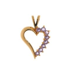 Pendentif Coeur Vermeil Améthyste