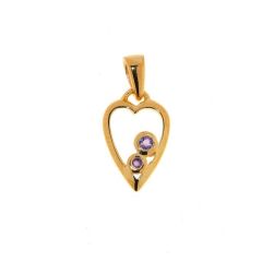 Pendentif Coeur Vermeil Améthyste