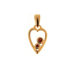 Pendentif Coeur Vermeil Grenat