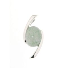 Pendentif Croisé Argent 925 et Aventurine Ovale 10x8mm