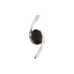 Pendentif Croisé Argent 925 et Onyx Ovale 7x5mm