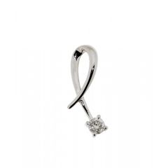 Pendentif Croisé Or Blanc Diamant