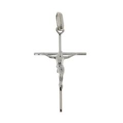 Pendentif Croix et Christ Or Blanc 31x16mm