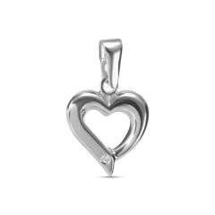 Pendentif Diamant coeur Or Blanc