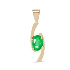 Pendentif Emeraude Ovale 7x5mm Or jaune