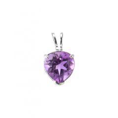 Pendentif en Argent 925 et Améthyste Coeur de 8x8mm