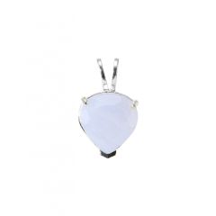 Pendentif en Argent 925 et Calcédoine Coeur de 8x8mm