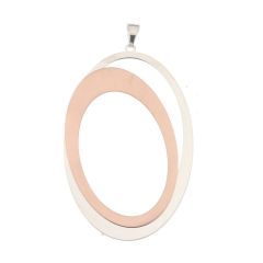 Pendentif en Argent 925 rhodié 2 tons blanc et rose